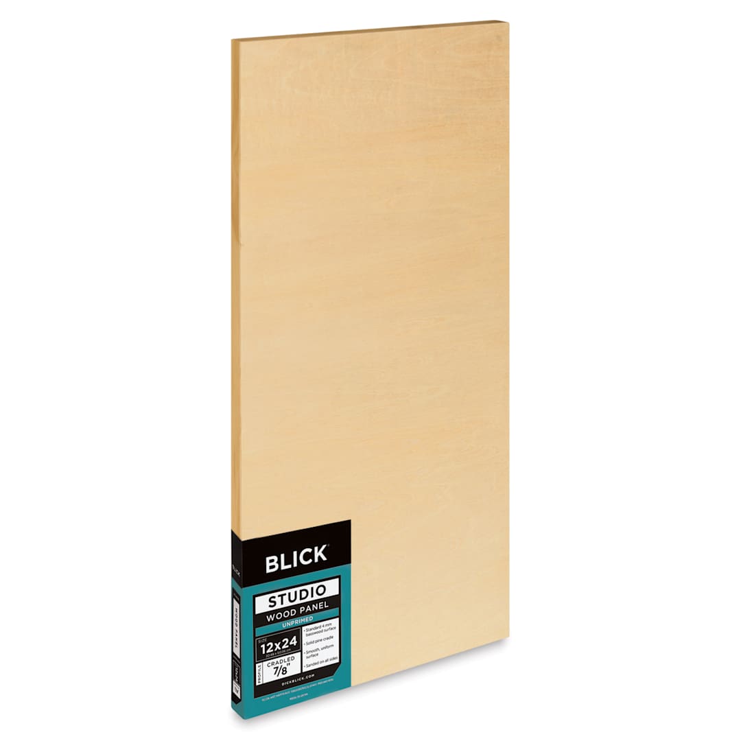Open in modal - Blick Studio Artists' Wood Panel - Flat Cradle, 12" x 24", 7/8" Cradle