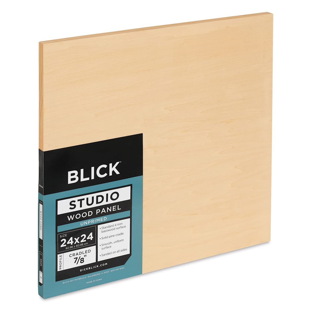 Open in modal - Blick Studio Artists' Wood Panel - Flat Cradle, 24" x 24", 7/8" Cradle