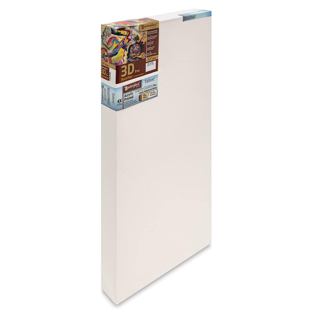 Open in modal - Masterpiece Tahoe Cotton Canvas - 15" x 30", 2-1/2" Profile, Acrylic Primed front side view