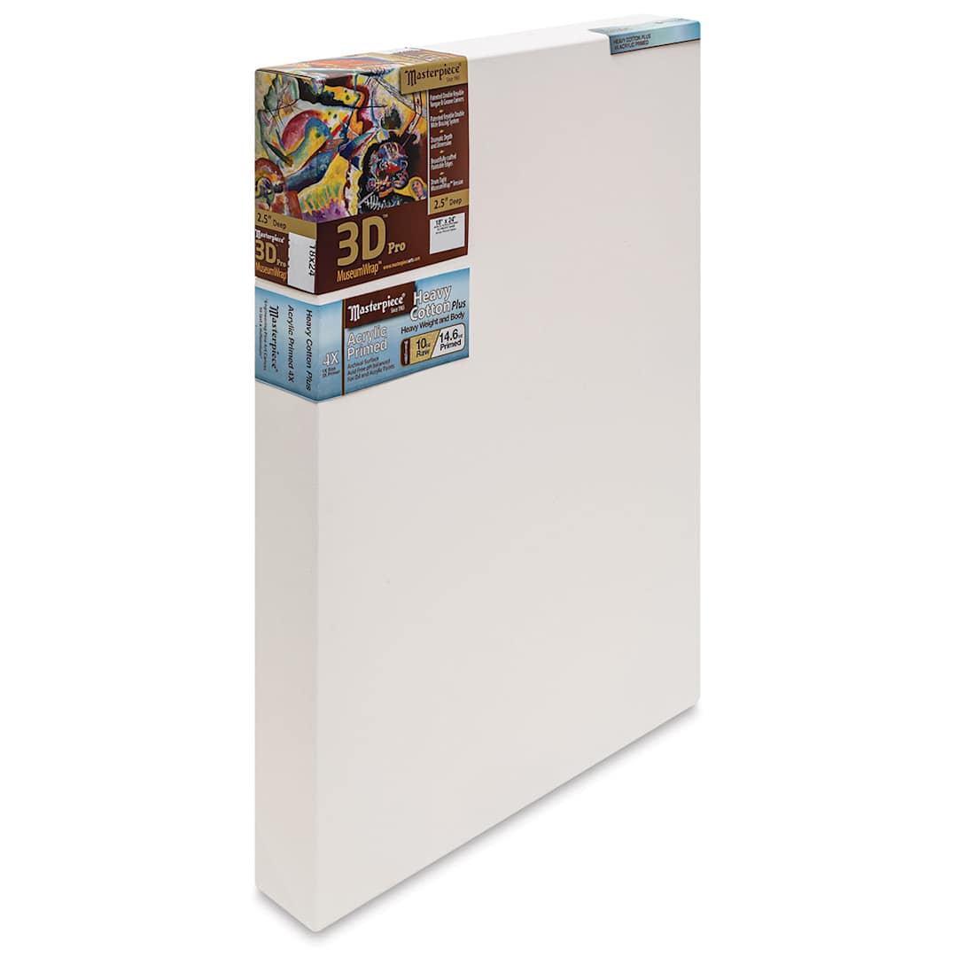 Open in modal - Masterpiece Tahoe Cotton Canvas - 18" x 24", 2-1/2" Profile, Acrylic Primed front side view