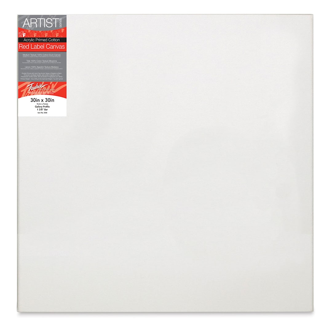 Open in modal - Fredrix Red Label Cotton Canvas - 30" x 30", 3/4" Profile