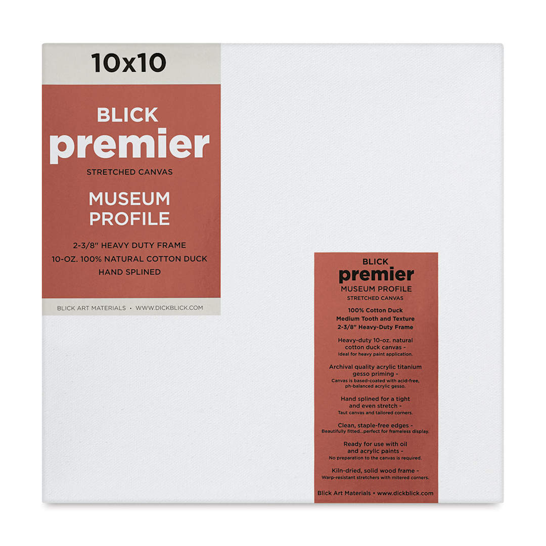Open in modal - Blick Premier Stretched Cotton Canvas - Museum Profile, Splined, 10" x 10" (front)