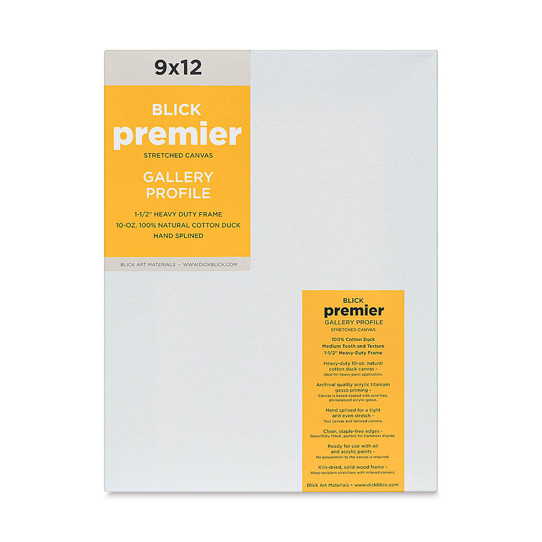 Open in modal - Blick Premier Stretched Cotton Canvas - Gallery Profile, Splined, 9" x 12" (front)