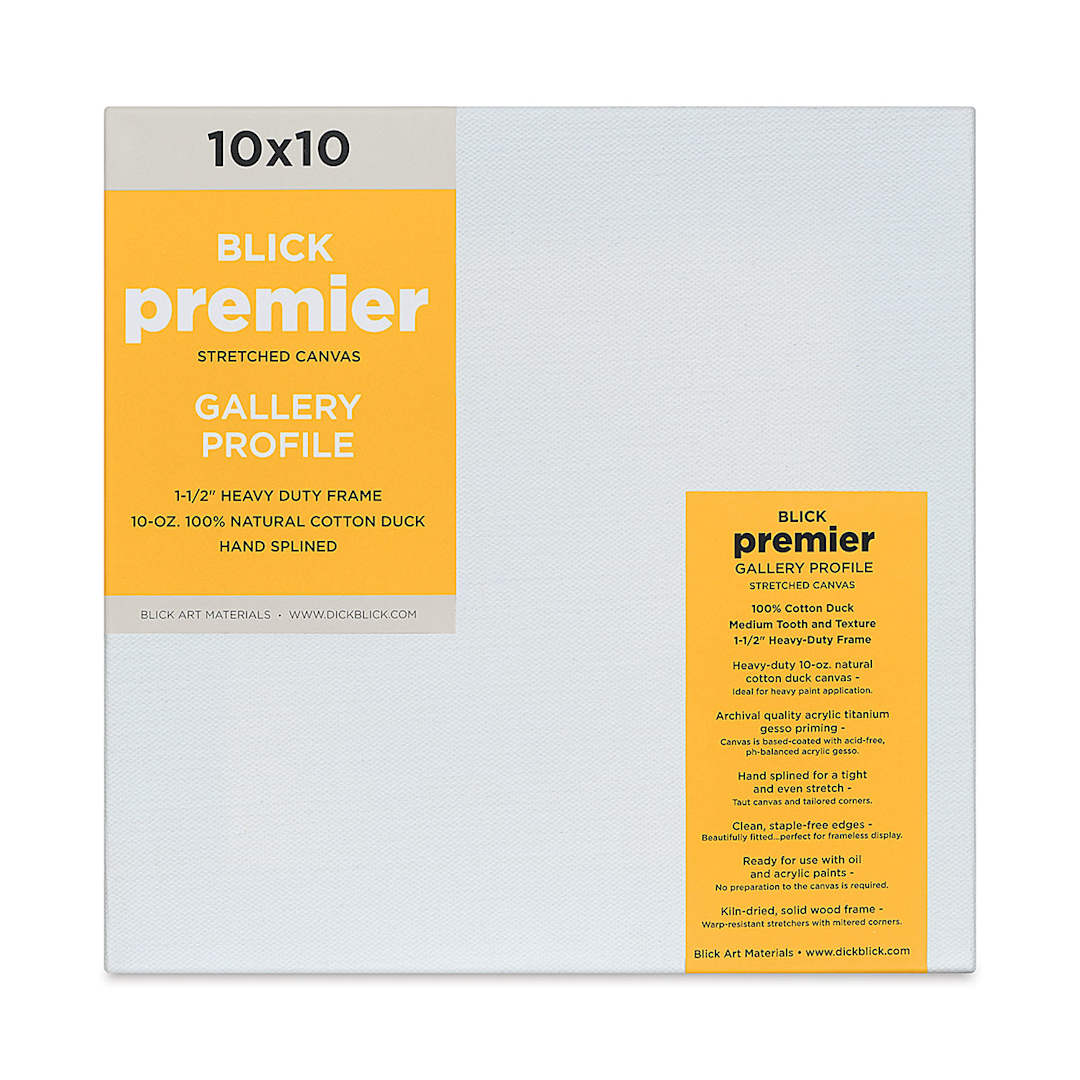 Open in modal - Blick Premier Stretched Cotton Canvas - Gallery Profile, Splined, 10" x 10" (front)