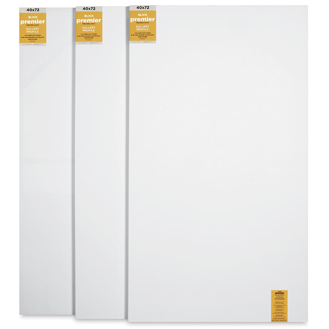Open in modal - Blick Premier Stretched Cotton Canvas - Gallery Profile, Splined, 40" x 72", Pkg of 3 (three fronts)
