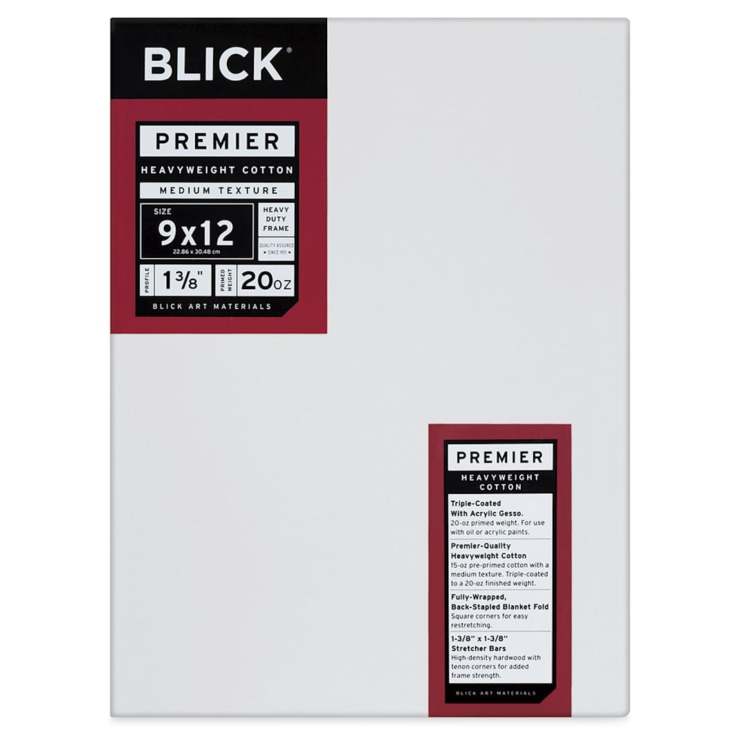 Open in modal - Blick Premier Heavyweight Stretched Cotton Canvas - 9" x 12", 1-3/8" Profile