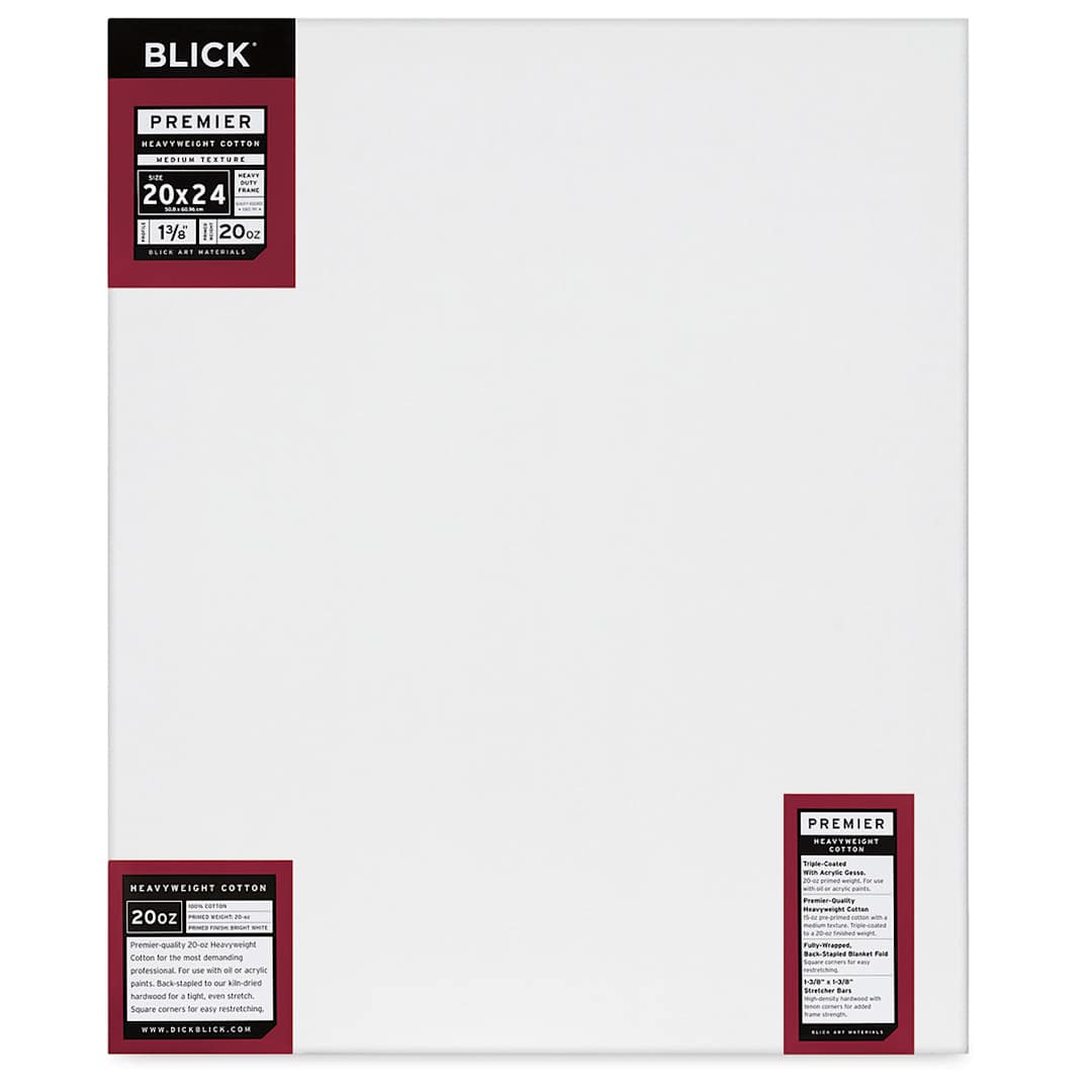 Open in modal - Blick Premier Heavyweight Stretched Cotton Canvas - 20" x 24", 1-3/8" Profile