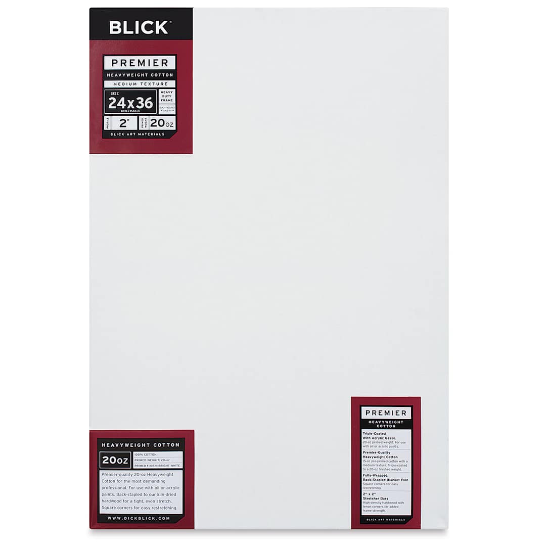 Open in modal - Blick Premier Heavyweight Stretched Cotton Canvas - 24" x 36", 2" Profile