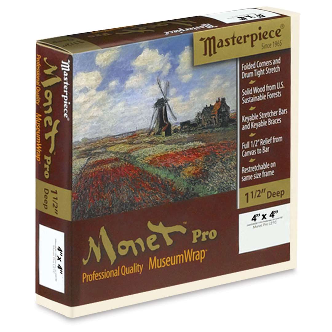 Open in modal - Masterpiece Monet Pro Linen Canvas - 4" x 4", Oil Primed