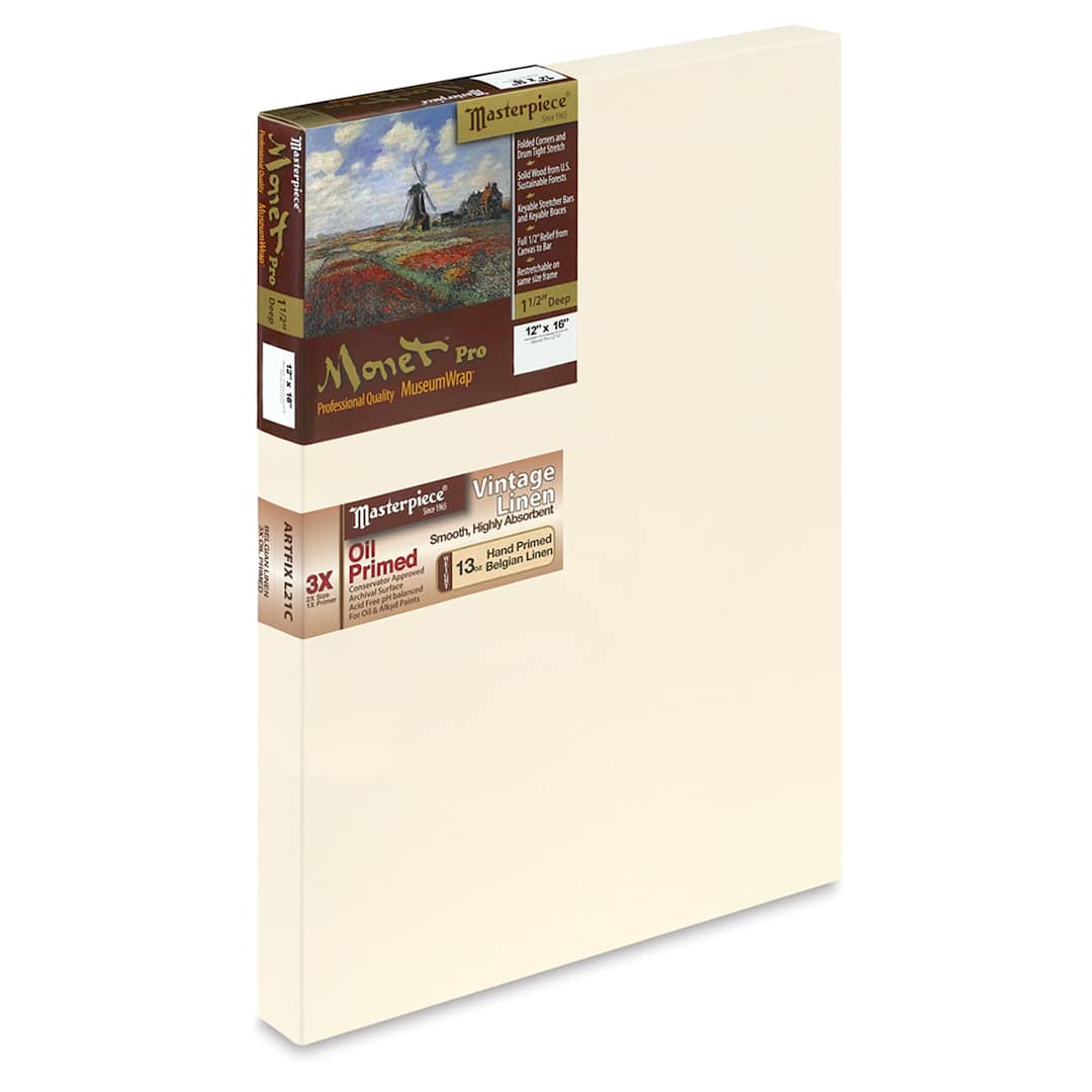 Open in modal - Masterpiece Monet Pro Linen Canvas - 12" x 16", Oil Primed