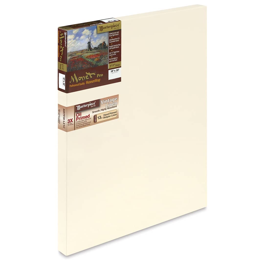 Open in modal - Masterpiece Monet Pro Linen Canvas - 18" x 24", Oil Primed