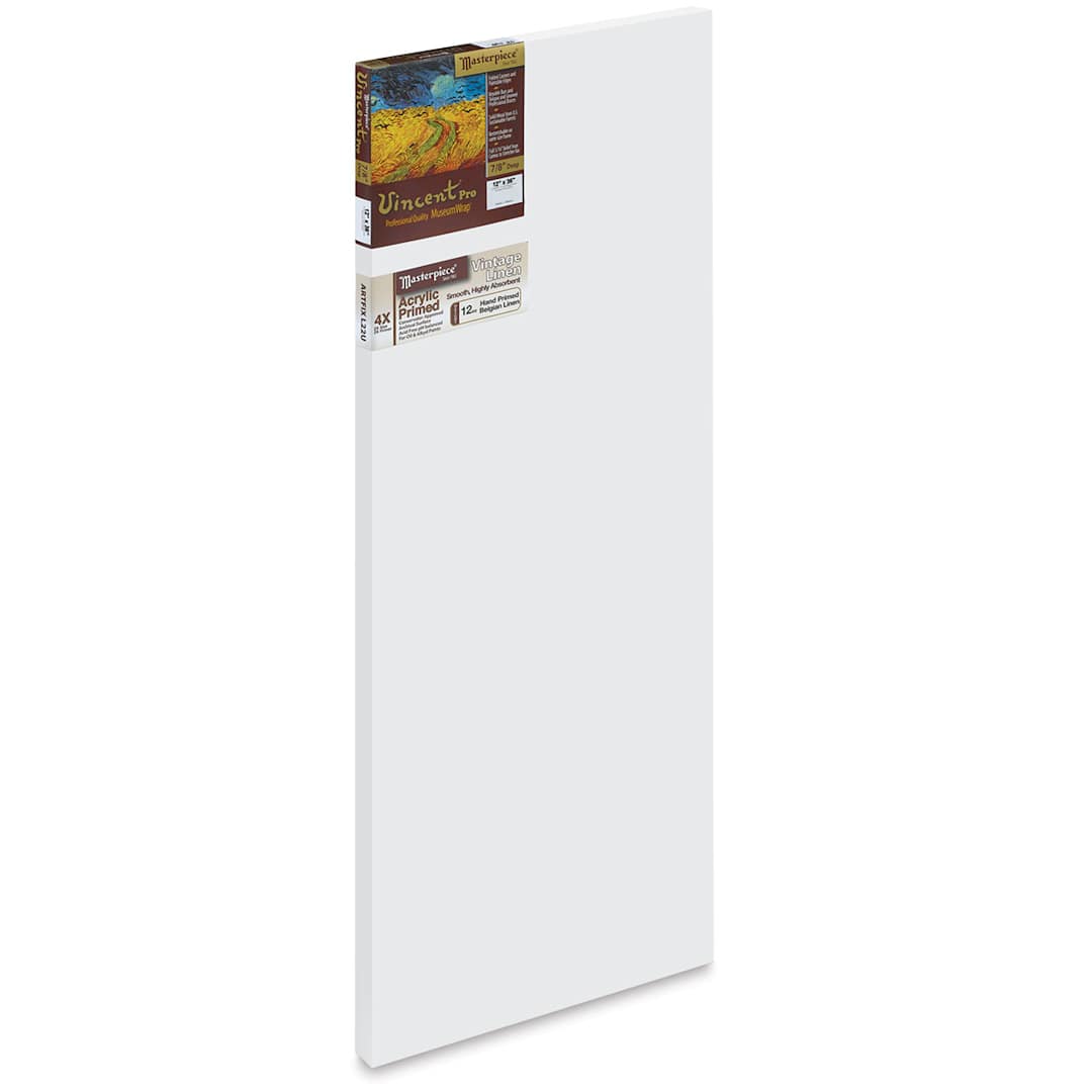 Open in modal - Masterpiece Vincent Pro Artfix Linen Canvas - 12" x 36", Acrylic Primed