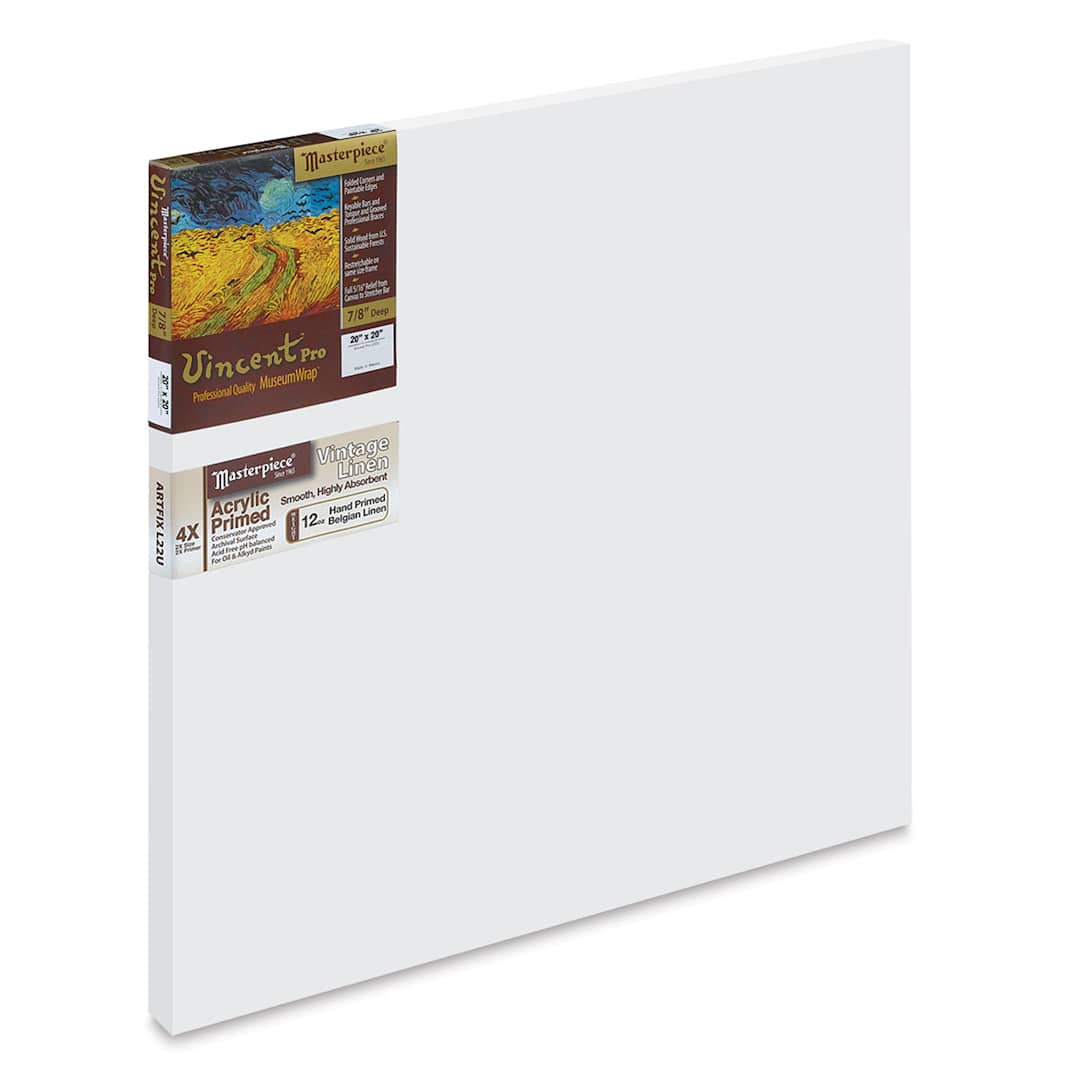 Open in modal - Masterpiece Vincent Pro Artfix Linen Canvas - 20" x 20", Acrylic Primed