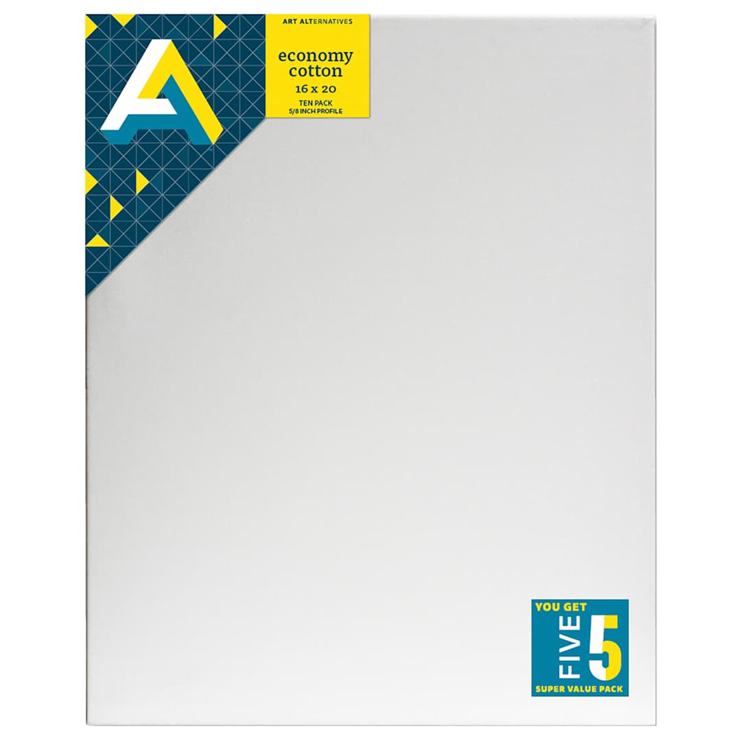Open in modal - Art Alternatives Super Value Economy Canvas Pack - 16" x 20", Pkg of 5
