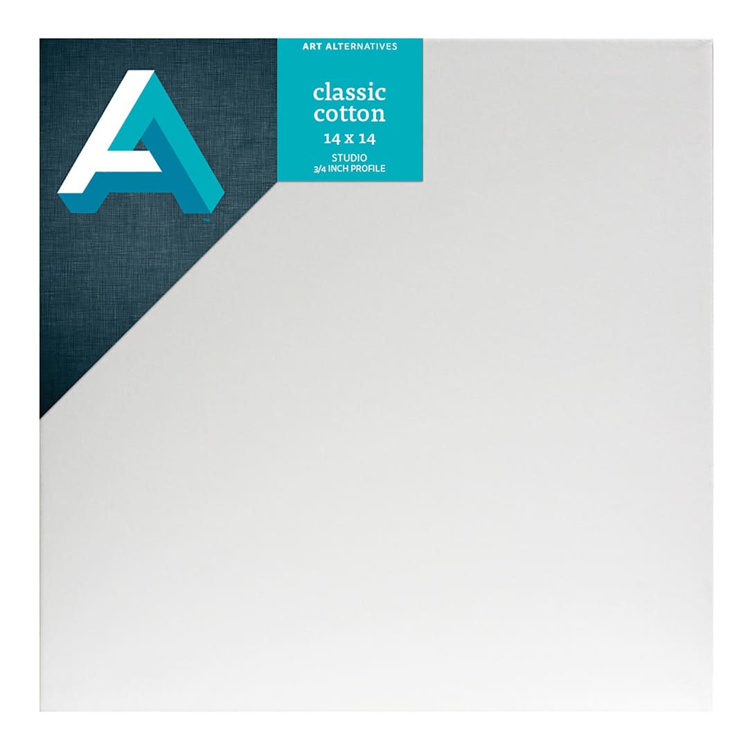 Open in modal - Art Alternatives Classic Cotton Stretched Canvas, Studio, .75 in Profile, 14 in x 14 in