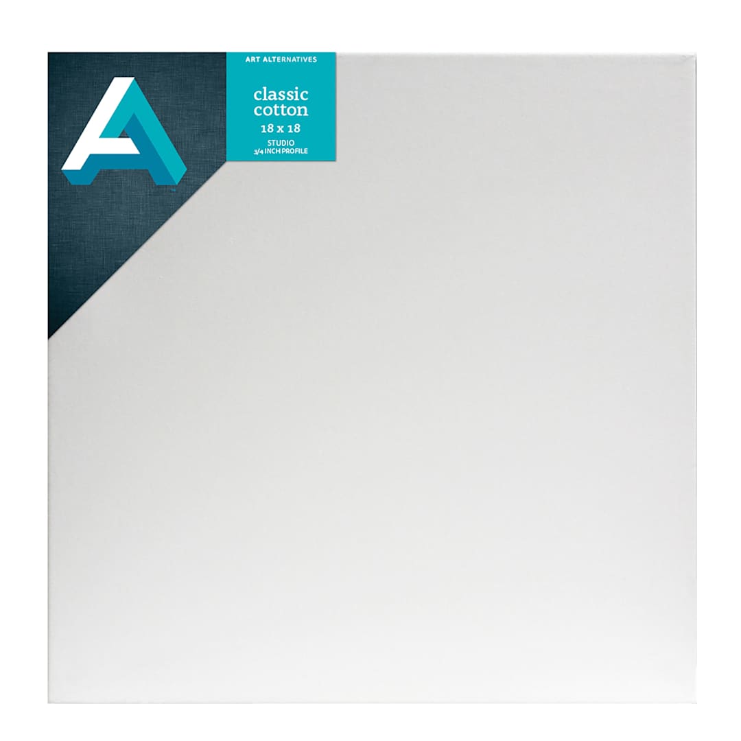 Open in modal - Art Alternatives Classic Cotton Stretched Canvas, Studio, .75 in Profile, 18 in x 18 in