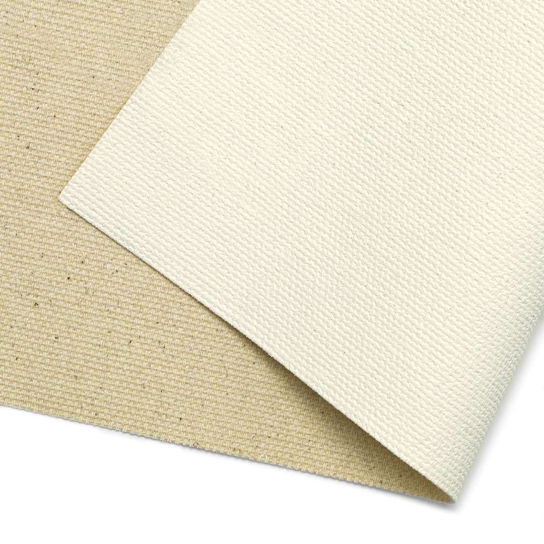 Open in modal - Blick Acrylic Primed Cotton Canvas - Portrait Smooth, 72" x 50 yd, 11 oz, by the Roll, close-up of canvas