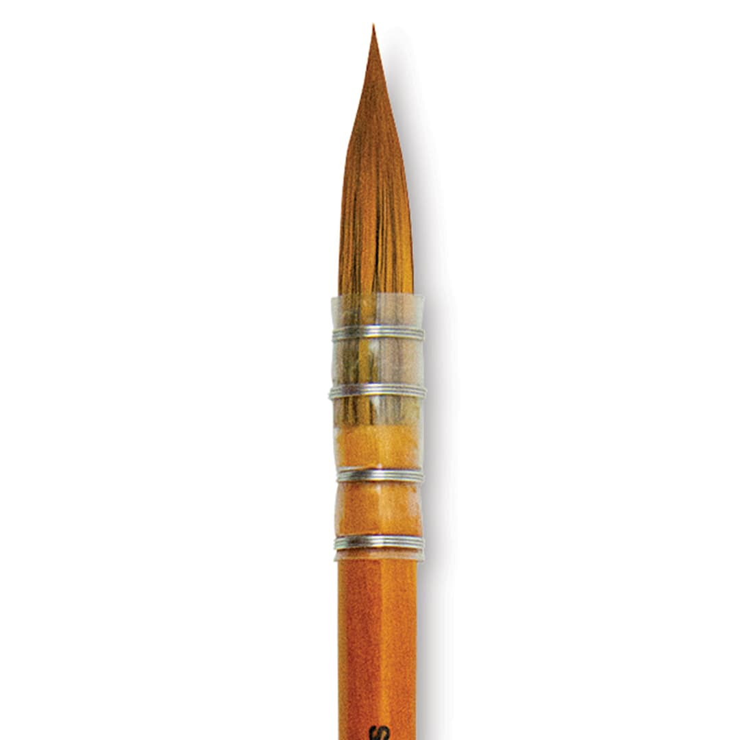 Open in modal - Silver Brush Golden Natural Brush - Quill, Short Handle, Size Small (close-up)