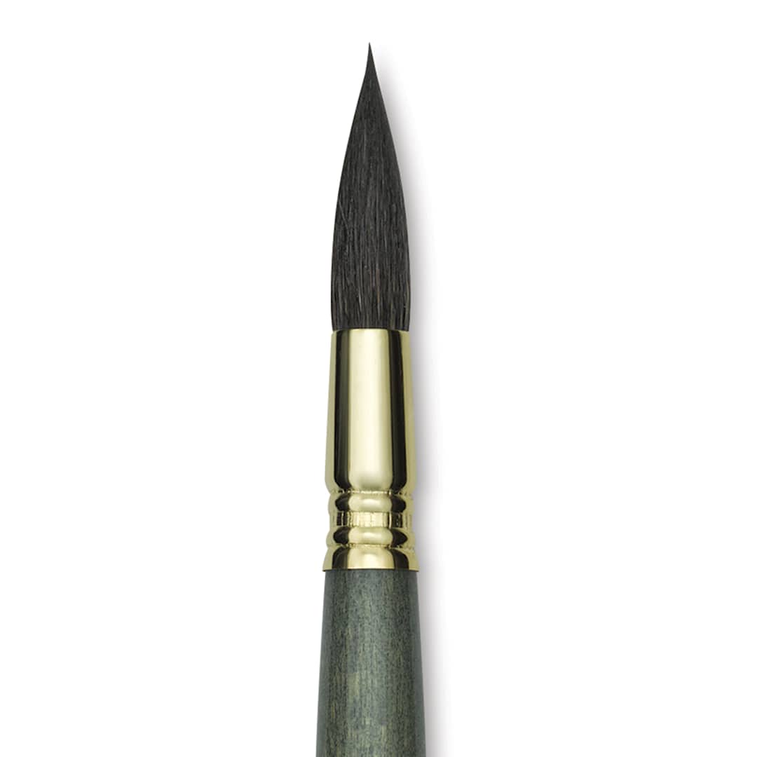 Open in modal - Escoda Aquario Gold Squirrel Mop Brush - Round Mop, Size 10, Short Handle (close-up)