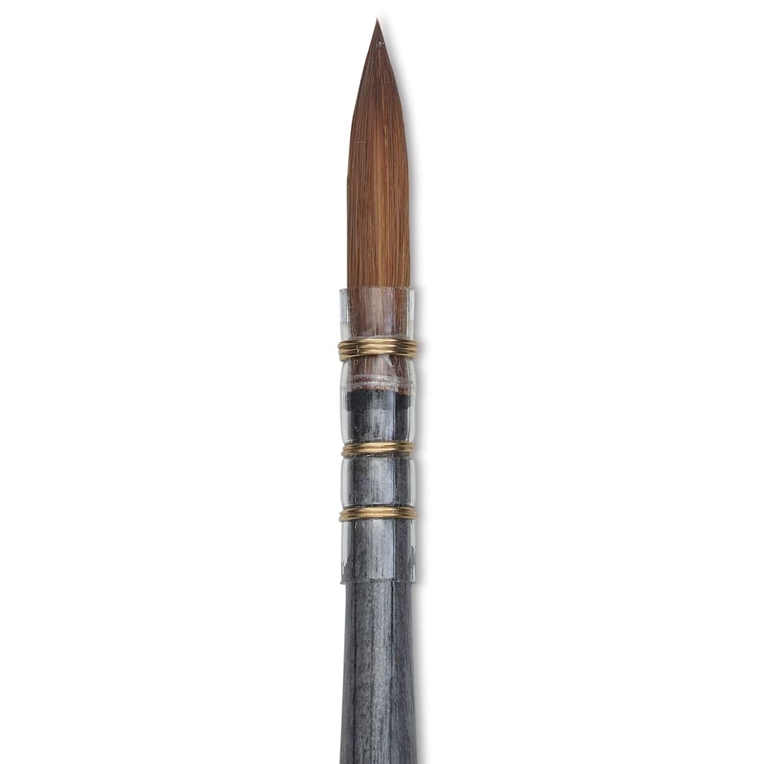 Open in modal - Da Vinci Colineo Synthetic Kolinsky Sable Brush - Wash Quill, Size 0, Short Handle, close-up