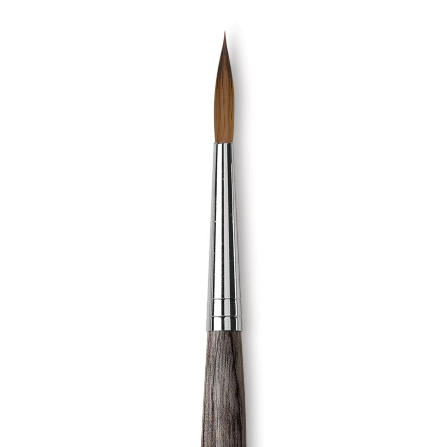 Open in modal - Da Vinci Colineo Synthetic Kolinsky Sable Brush - X Point Round, Size 4, Short Handle, close-up