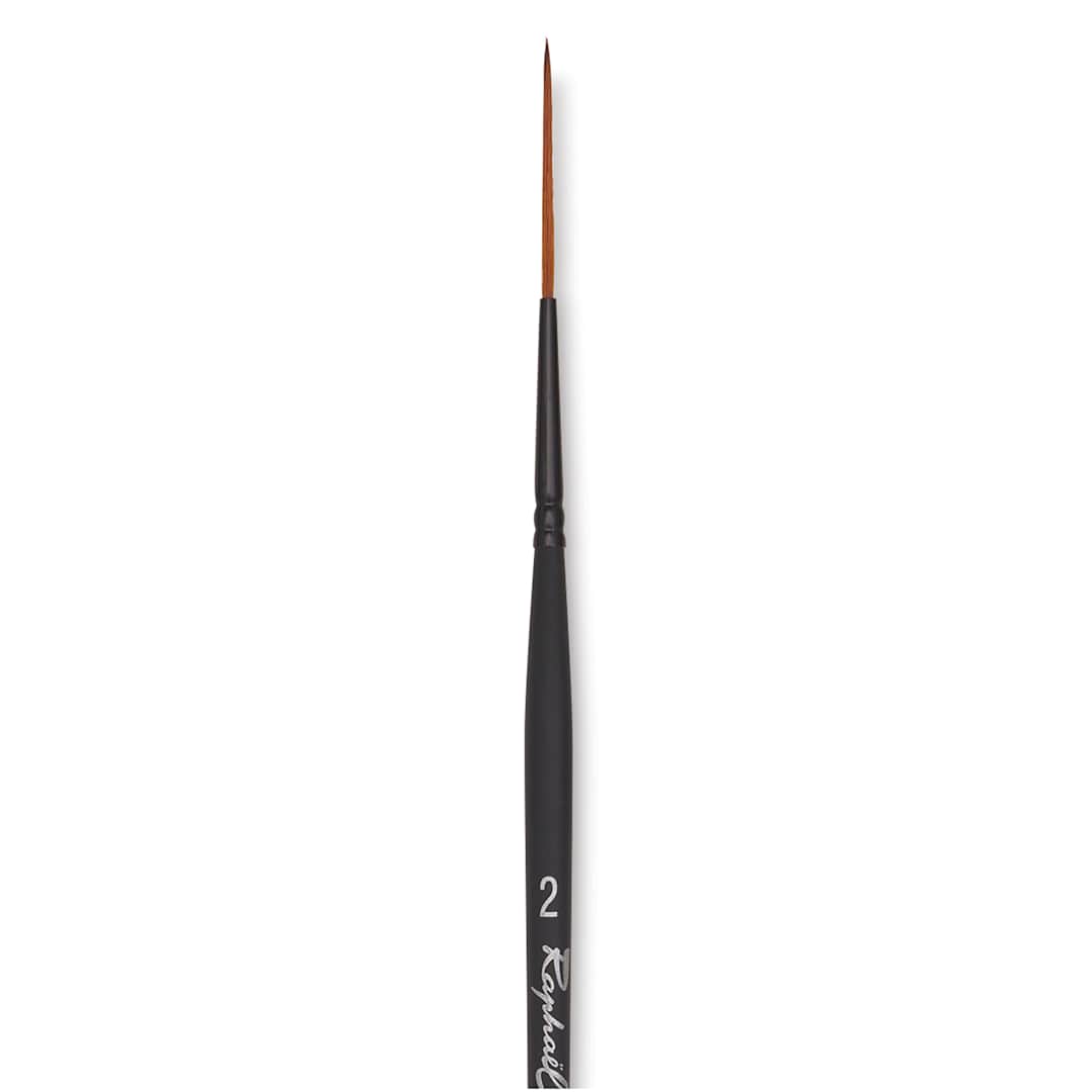 Open in modal - Raphaël Stradivarius Synthetic Kolinsky Sable Brush - Rigger, Size 2, Short Handle, close-up