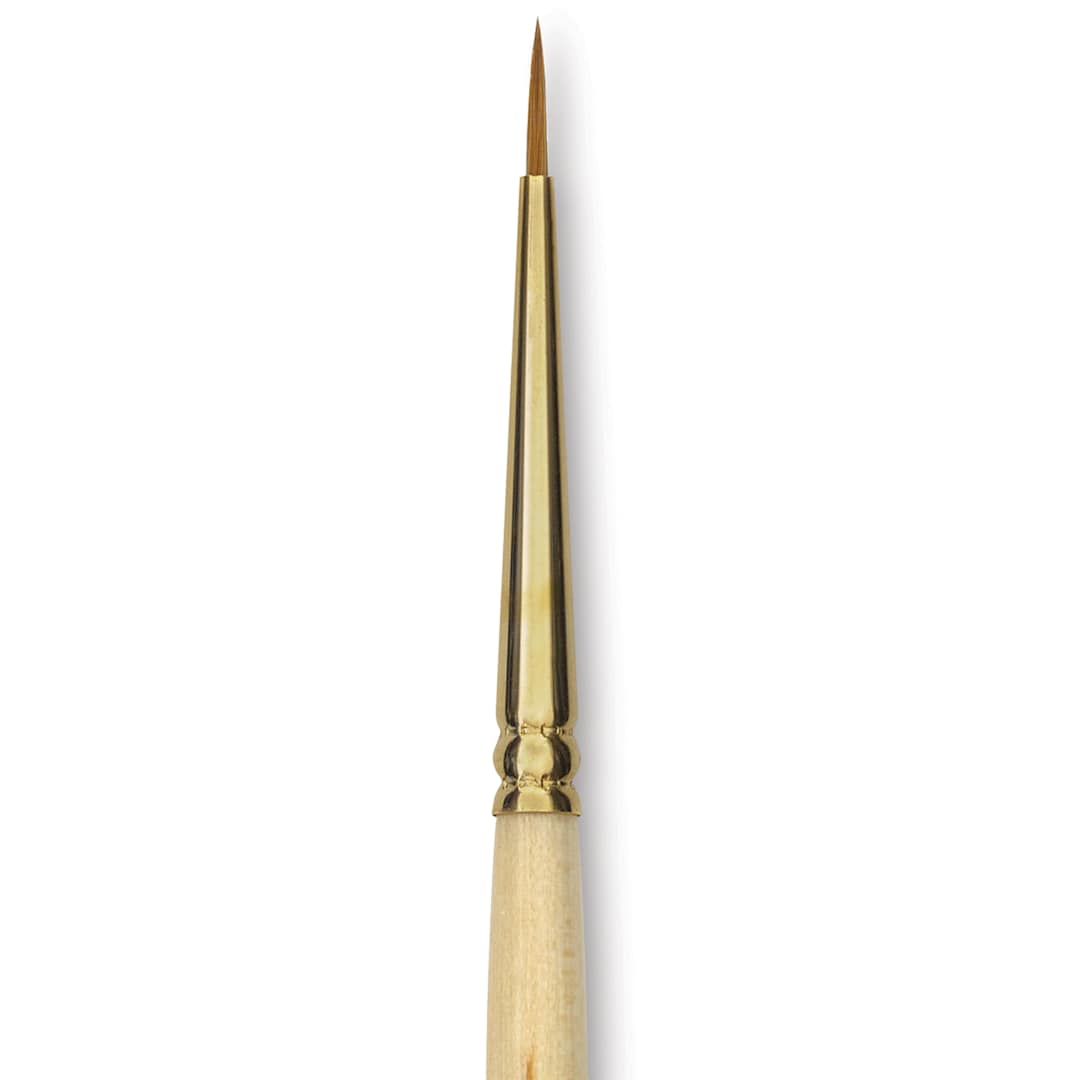 Open in modal - Silver Brush Silver Kolinsky Red Sable Brush - Short Handle, Round, Size 0, close-up