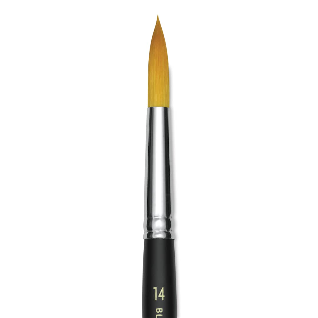 Open in modal - Blick Masterstroke Golden Taklon Brush - Round, Short Handle, Size 14 (close-up)