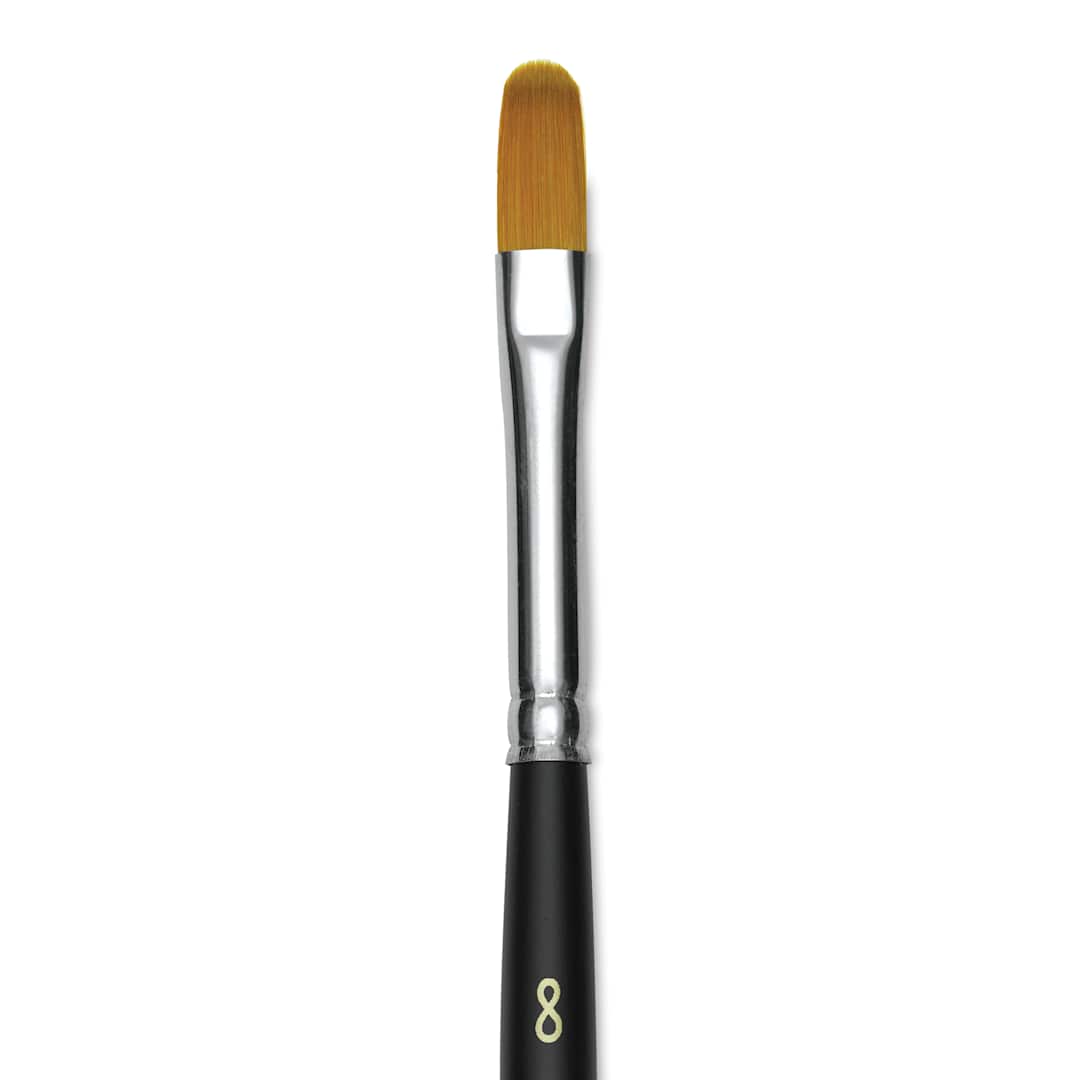 Open in modal - Blick Masterstroke Golden Taklon Brush - Filbert, Short Handle, Size 8 (close-up)