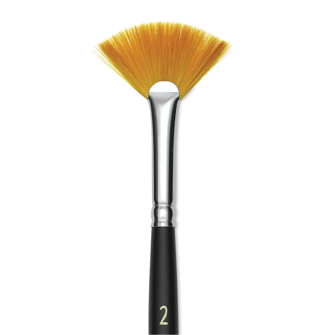 Open in modal - Blick Masterstroke Golden Taklon Brush - Fan, Short Handle, Size 2 (close-up)