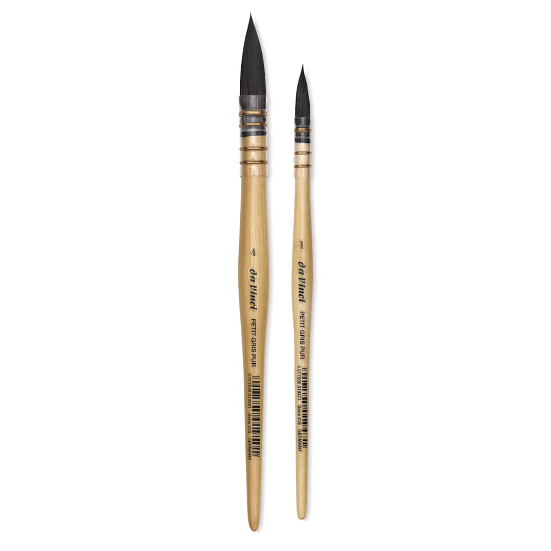 Open in modal - Da Vinci Petit Gris Pur Blue Squirrel Brush - 5358 Quill, Set of 2