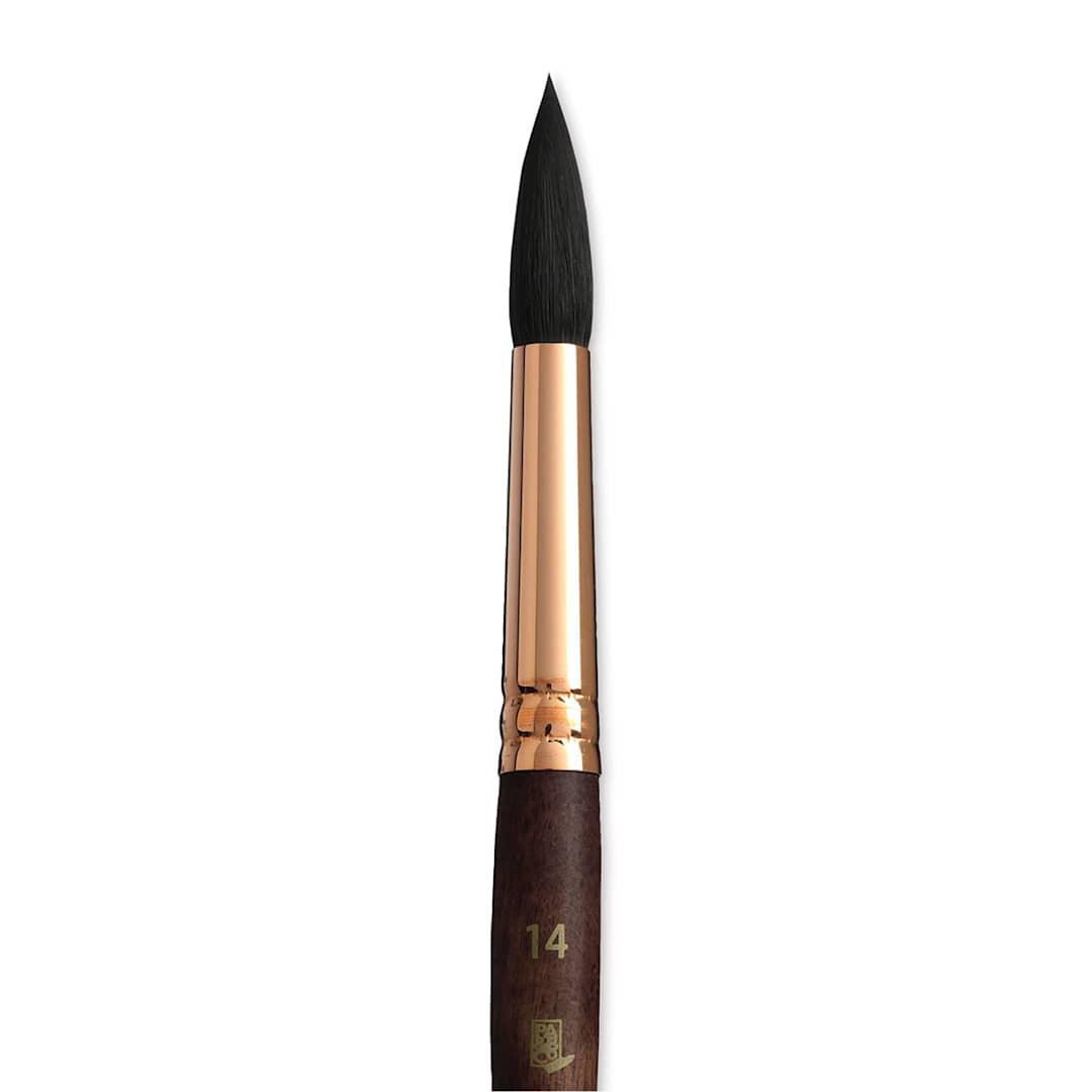 Open in modal - Princeton Neptune Synthetic Squirrel Brush - Round, Short Handle, Size 14 close up