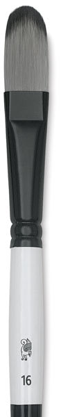 Open in modal - Winsor & Newton Artists' Acrylic Brushes - Closeup of Filbert, Long Handle