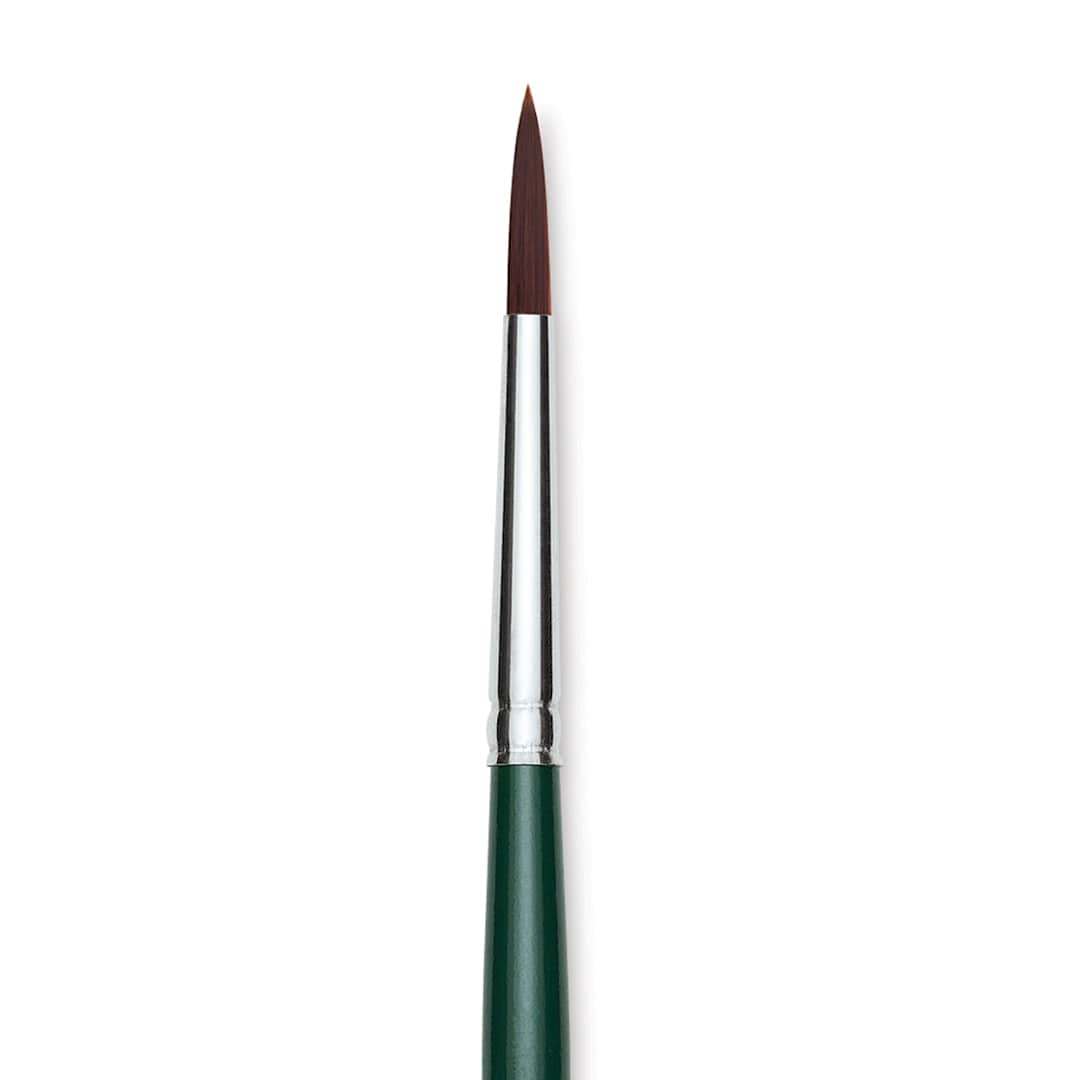 Open in modal - Silver Brush Ruby Satin Synthetic Brush - Round, Size 6, Short Handle close-up