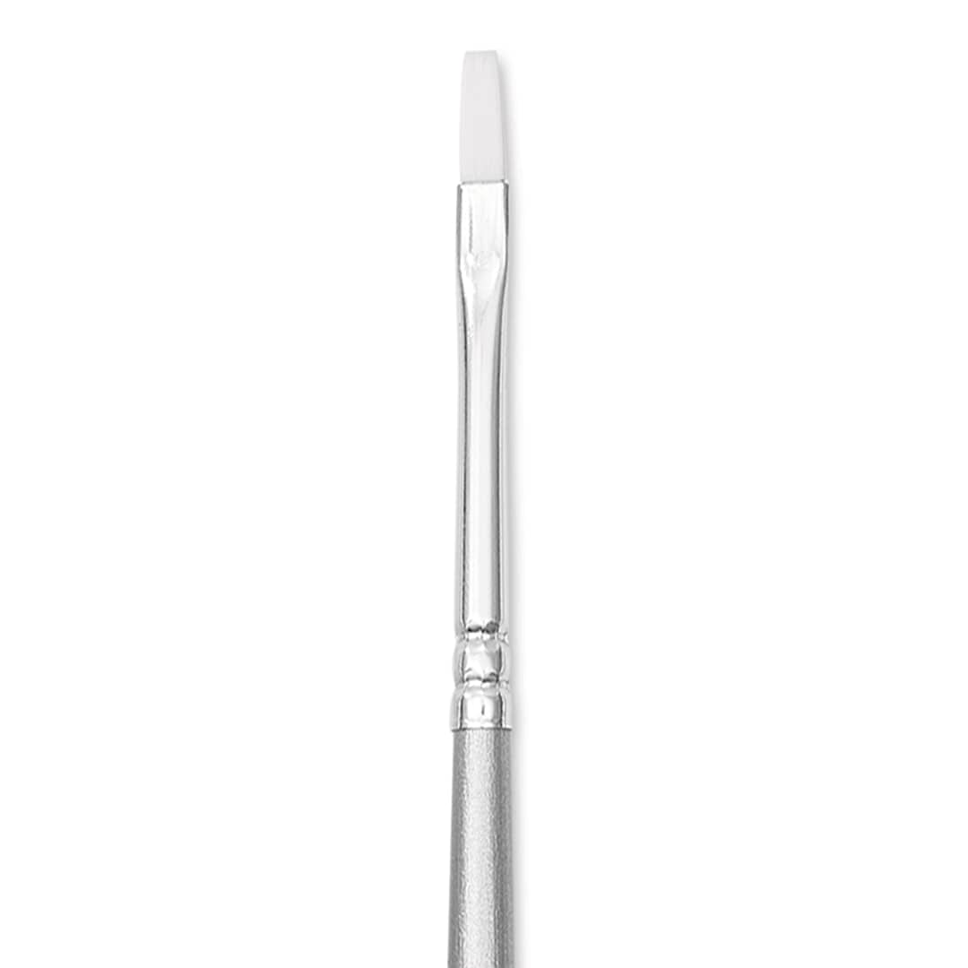Open in modal - Liquitex Basics Synthetic Brush - Flat, Long Handle, Size 1, close-up