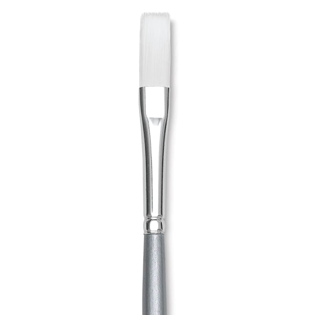 Open in modal - Liquitex Basics Synthetic Brush - Flat, Long Handle, Size 4, close-up