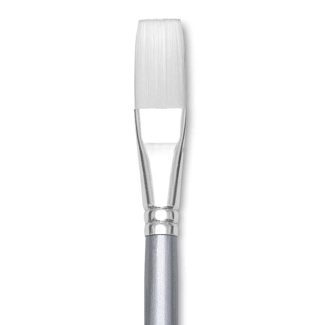 Open in modal - Liquitex Basics Synthetic Brush - Flat, Long Handle, Size 10, close-up