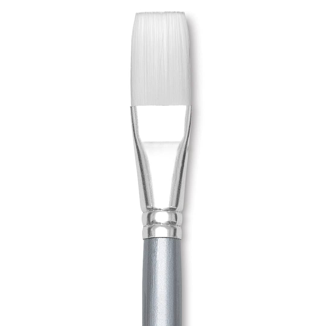 Open in modal - Liquitex Basics Synthetic Brush - Flat, Long Handle, Size 12, close-up