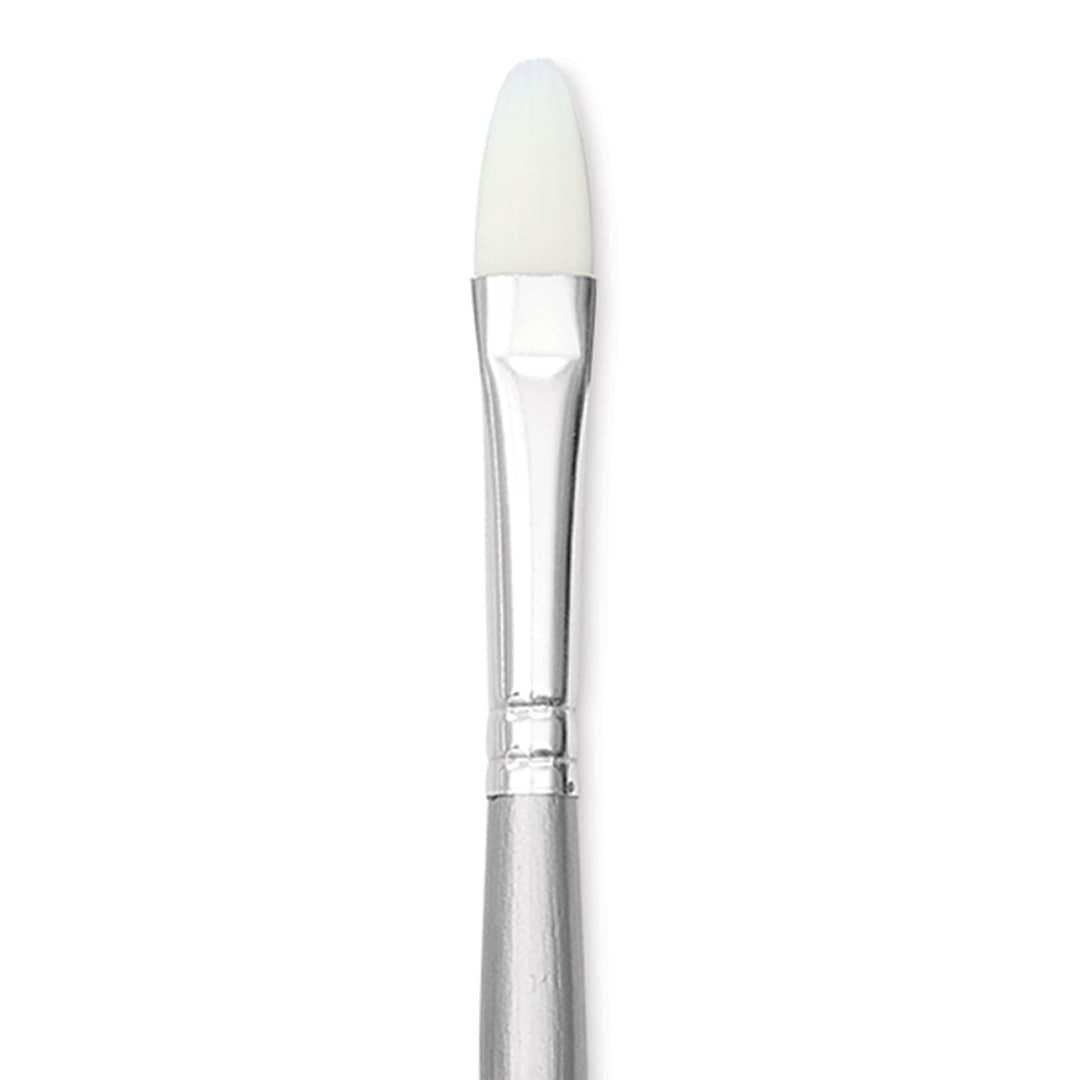 Open in modal - Liquitex Basics Synthetic Brush - Filbert, Long Handle, Size 4, close-up