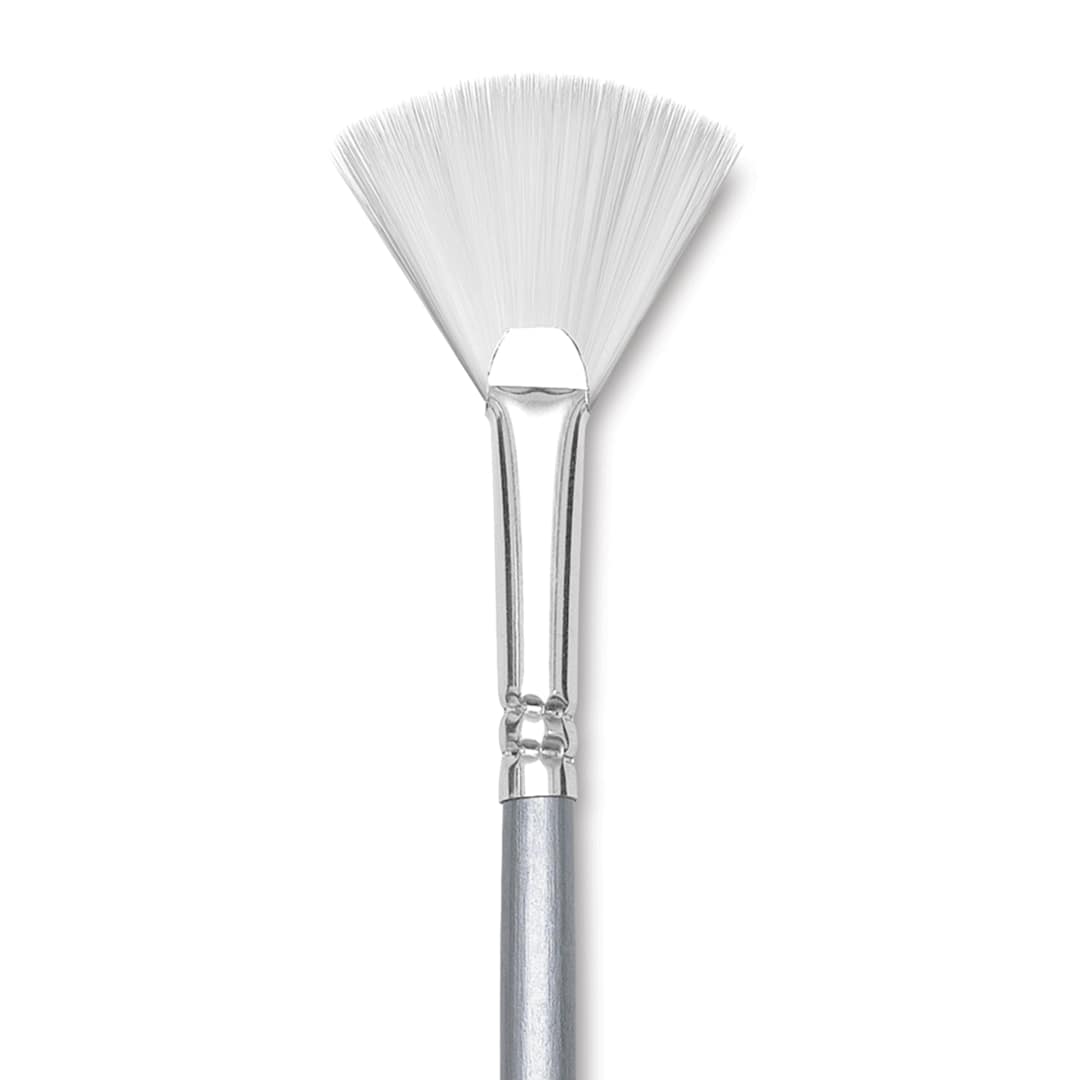 Open in modal - Liquitex Basics Synthetic Brush - Fan, Long Handle, Size 2, close-up
