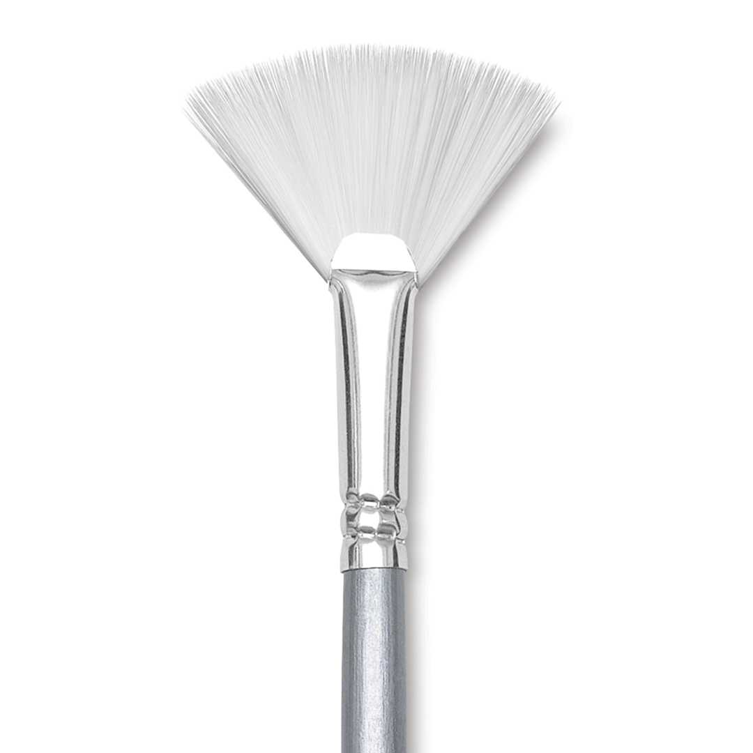 Open in modal - Liquitex Basics Synthetic Brush - Fan, Long Handle, Size 8, close-up
