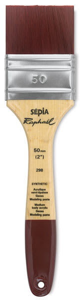 Open in modal - Raphaël Sepia Flat Brushes - Single Flat Brush shown upright
