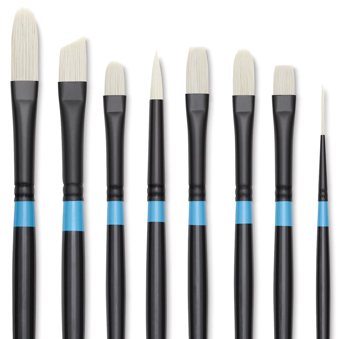 Open in modal - Princeton Aspen Series 6500 Synthetic Brushes - Closeup of 8 assorted styles