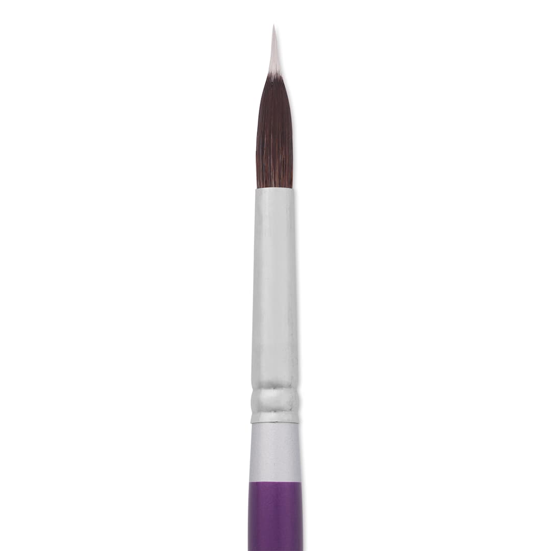 Open in modal - Silver Brush Silver Silk 88 Synthetic Brush - Short Handle, Needle Point Liner, Size 10, close-up