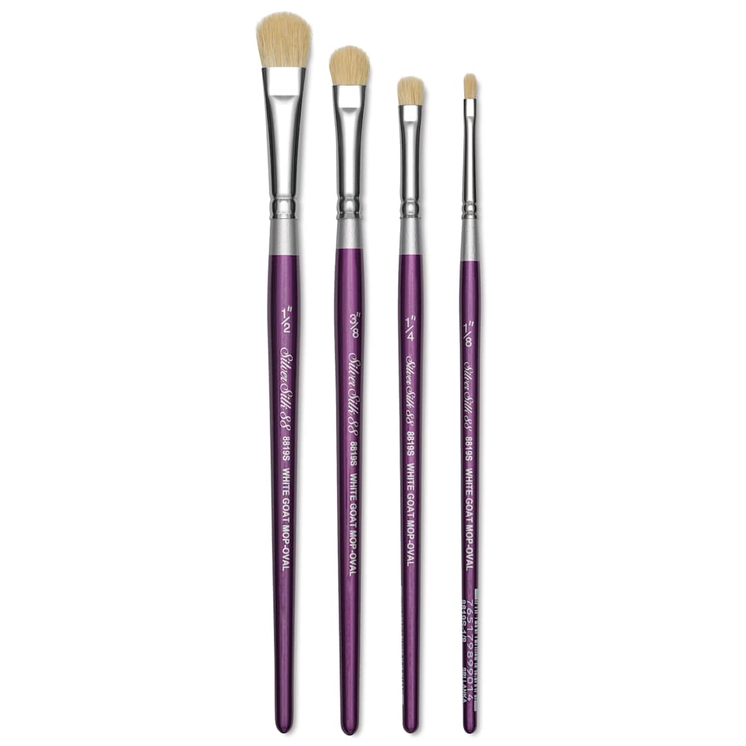 Open in modal - Silver Brush Silver Silk 88 White Goat Hair Mop Brushes