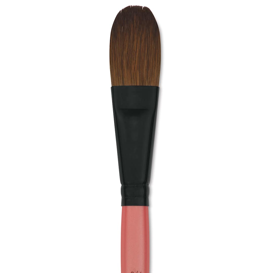 Open in modal - Dynasty Water Lily Watercolor Brush - Short Handle, Oval, Size 3/4", close-up