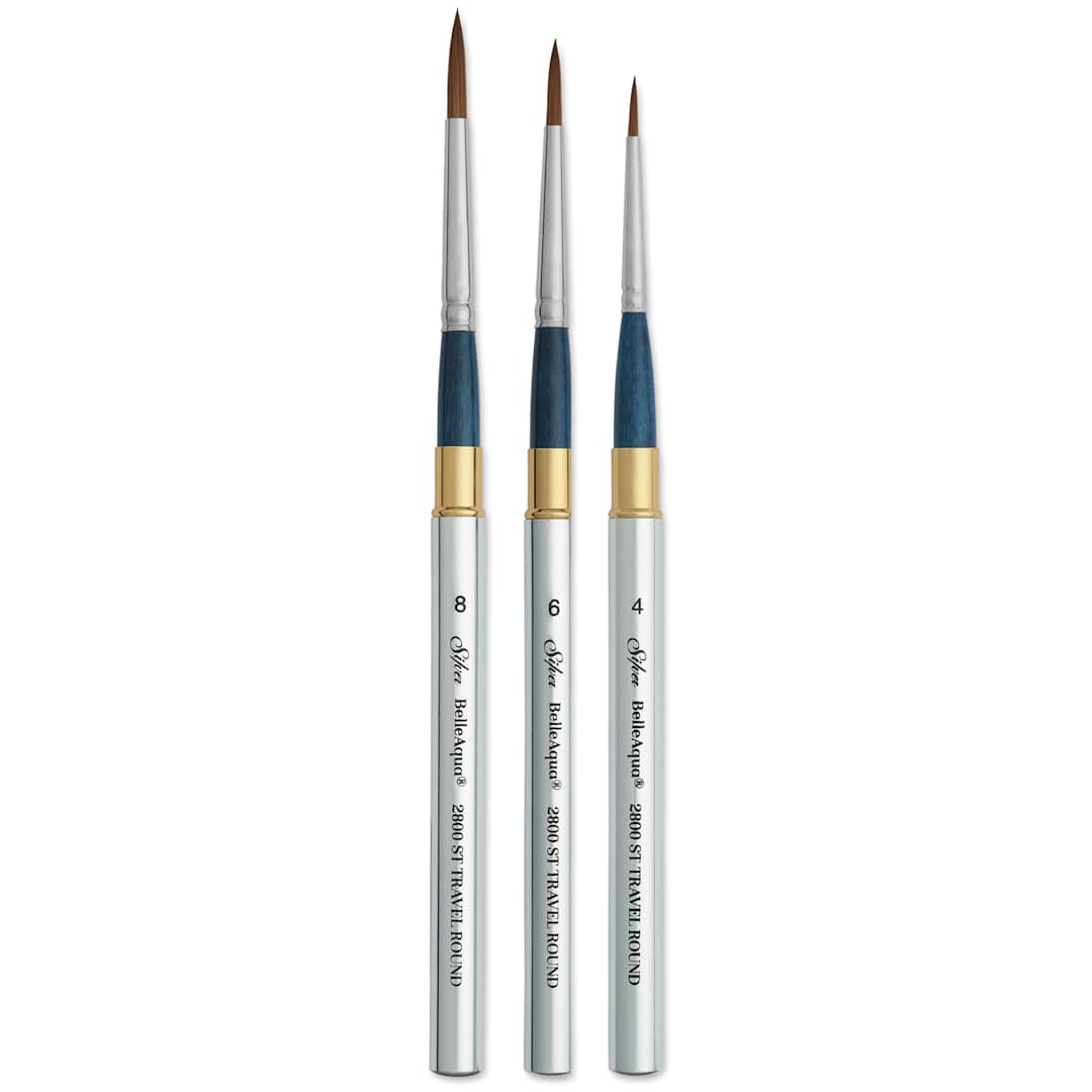 Open in modal - Silver Brush BelleAqua Travel Round Brushes