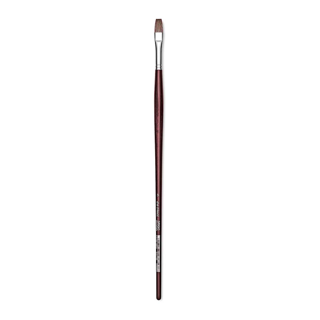 Open in modal - Da Vinci Grigio Synthetic Brush - Flat, Long Handle, Size 8