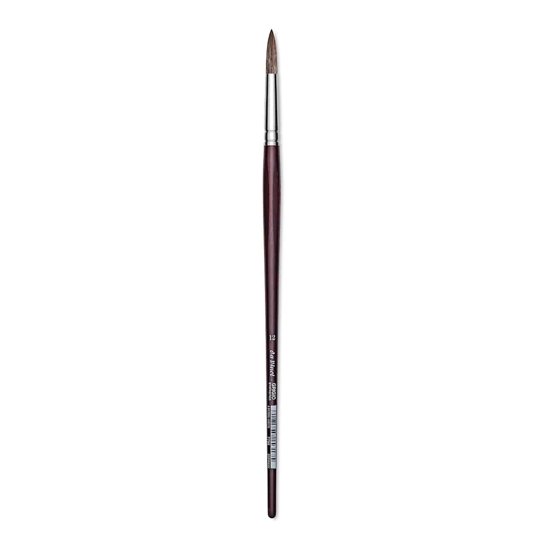 Open in modal - Da Vinci Grigio Synthetic Brush - Round, Long Handle, Size 12