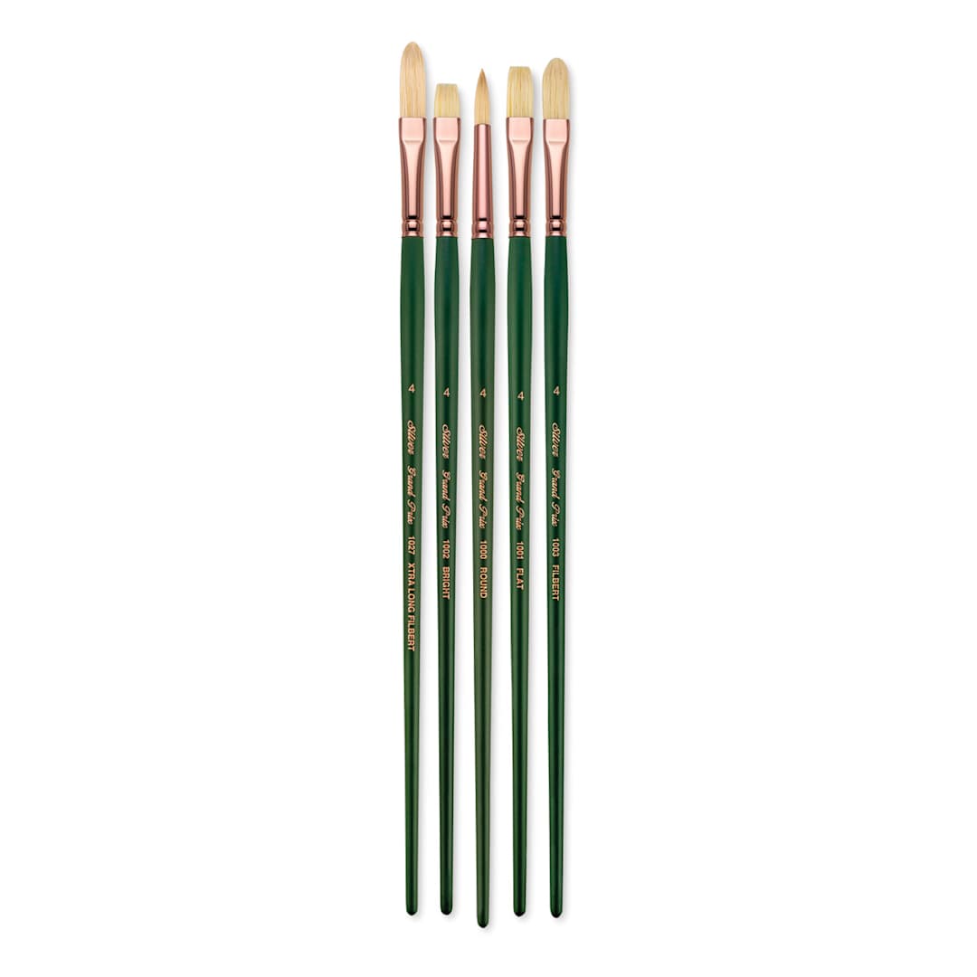 Open in modal - Silver Brush Grand Prix Brush Set - Set of 5 Brushes shown upright
